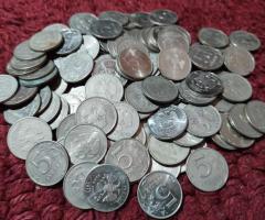 Лот от над 100бр. монети с номинал от 5 рубли