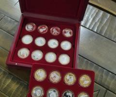 Уникална колекция от сребърни монети някои с позлата - 6