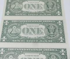 Лот от 4бр не отрязани и не прегъвани долари 1985г. - 2