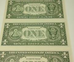 Лот от 4бр не отрязани и не прегъвани долари 1985г. - 3