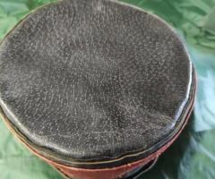 Много стара шапка от естествена кожа и метална кокарда - 4