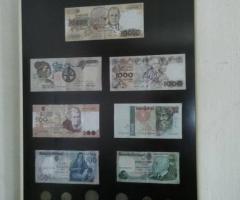 Пано с банкноти и монети от Португалия