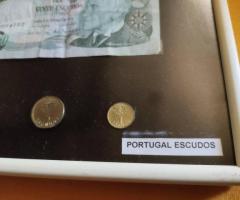 Пано с банкноти и монети от Португалия - 5