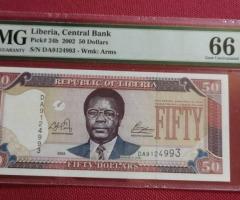 Серия световни сертифицирани банкноти Либерия