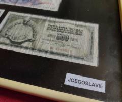 Пано с 6 стари  банкнoти от Югославия + 5 БАНКНОТИ UNC - 3
