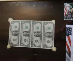 Уникално пано от 4бр. банкноти 1 долара - 8